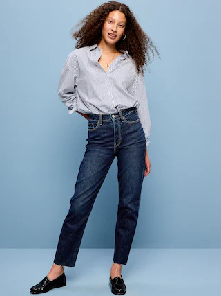 High-Waisted Button-Fly OG Straight Ankle Jeans | Old Navy (CA)