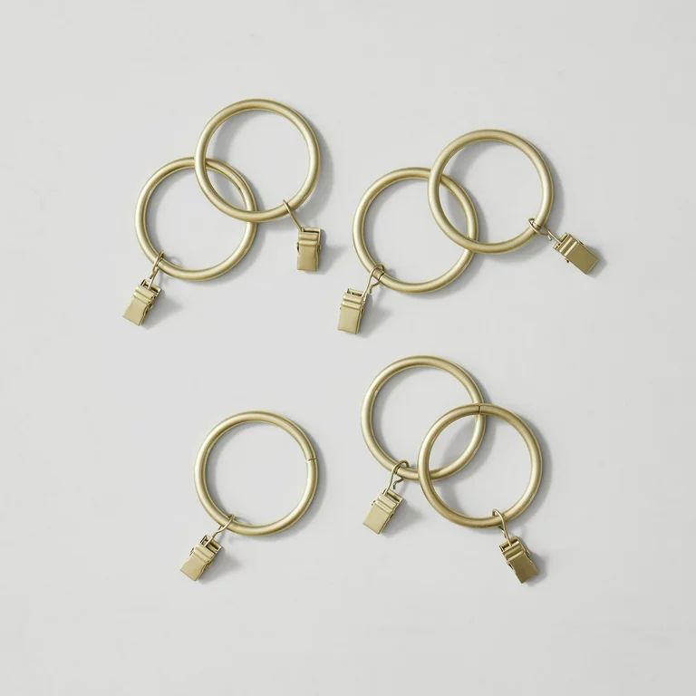 1.7" Gold Matte Metal Curtain Clip Rings by My Texas House (7 Pack) | Walmart (US)