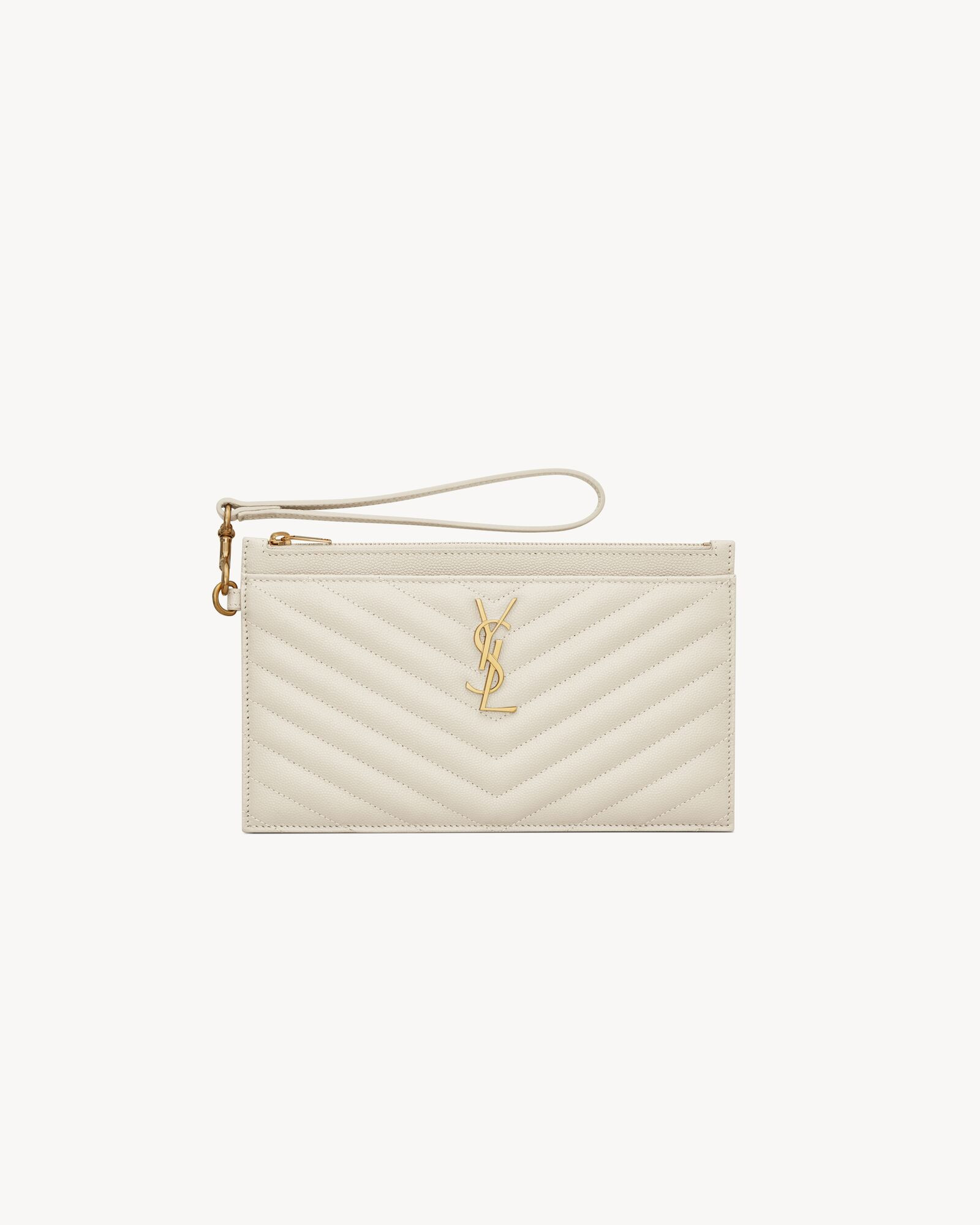 CASSANDRE MATELASSÉ Large pouch in grain de poudre leather | Saint Laurent Inc. (Global)
