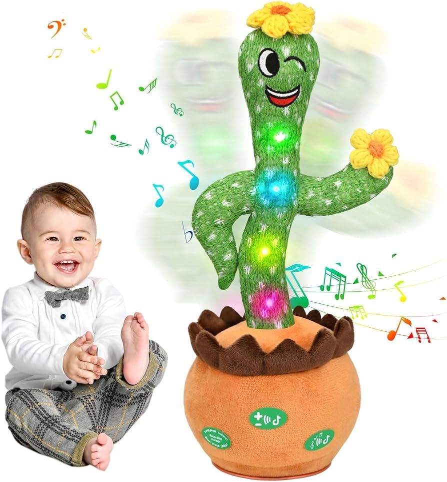 Cactus Baby Toys Boy Girl Gifts, Talking Singing Mimicking Cactus Plush Toy with Light Up, Infant... | Amazon (US)