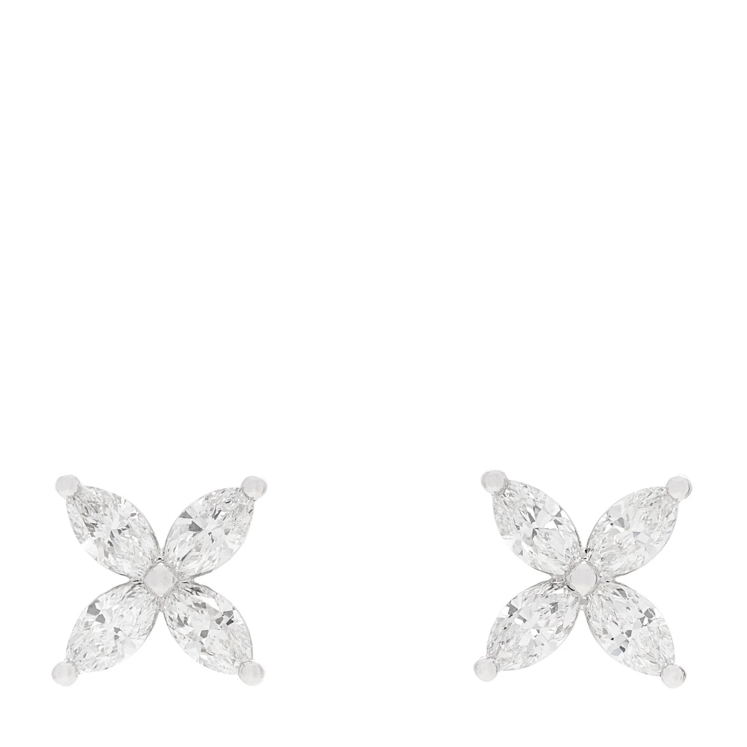 Tiffany Platinum Diamond Large Victoria Earrings 1734852 | FASHIONPHILE (US)