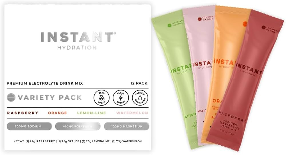 Instant Hydration Electrolytes Powder Packets - Variety Pack - Zero Sugar - Keto, Vegan, Gluten-F... | Amazon (US)