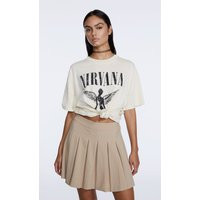Stradivarius Box Pleat Skirt Beige S | Stradivarius (UK)