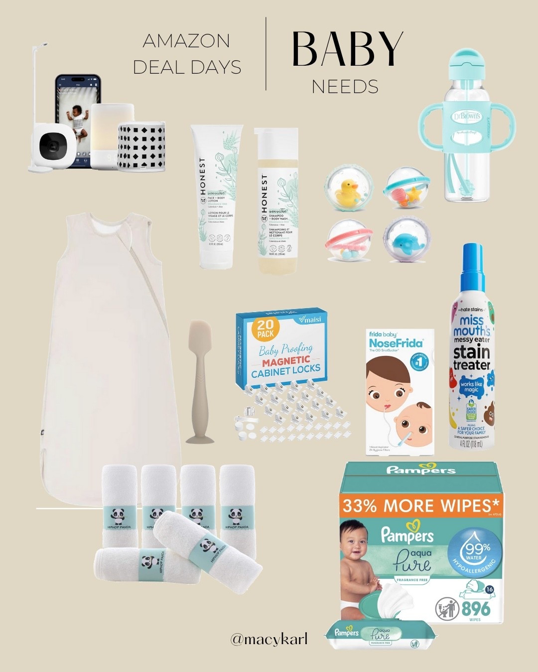 Amazon prime day baby necessities! These are all my favorite baby products that are on sale!

Nanit baby monitor is by far the BEST system!

Honest baby products are gentle and smell great!

Babies first sippy cups that my kids have both learned from and love

Baby safety, a modern cabinet locking system for the cabinets that don’t look bad

The best kids sleep sacks are on sale and they’re buttery soft

Frida baby products are the best, invest in them!

Kids baby bath toys, bath wash clothes, baby stain remover, kids stain remover, toddler stain remover, baby wet wipes, baby diaper cream brush

#LTKKids #LTKBaby #LTKSaleAlert