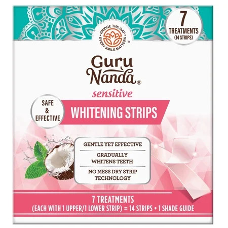 GuruNanda Sensitive Teeth Whitening Strips, 7-Day Treatment, Dry Strip Technology, Gentle on Teeth | Walmart (US)