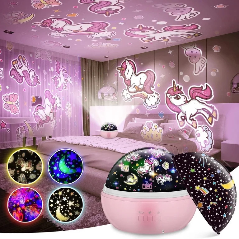 Unicorn Night Light Projector for Kids, Star Projector Rotating Galaxy Light for Kids Room, Birth... | Walmart (US)