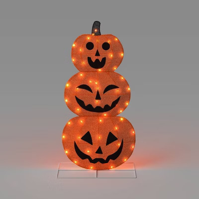 36" 2D LED Halloween Novelty Lights Tinsel Stacked Pumpkins: Hyde & EEK! Boutique™, Battery Ope... | Target