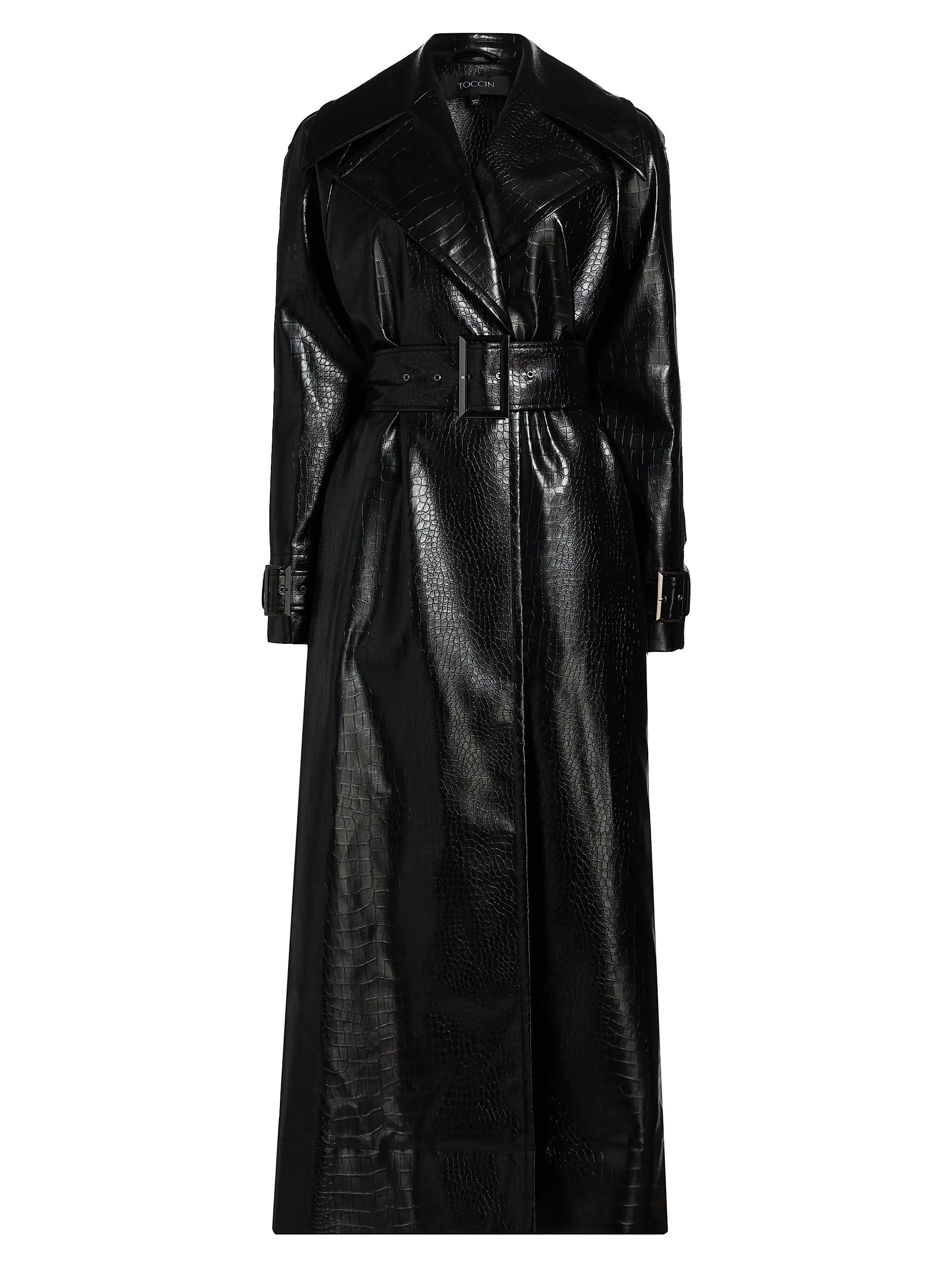 Chloe Croc-Embossed Faux Leather Trench Coat | Saks Fifth Avenue