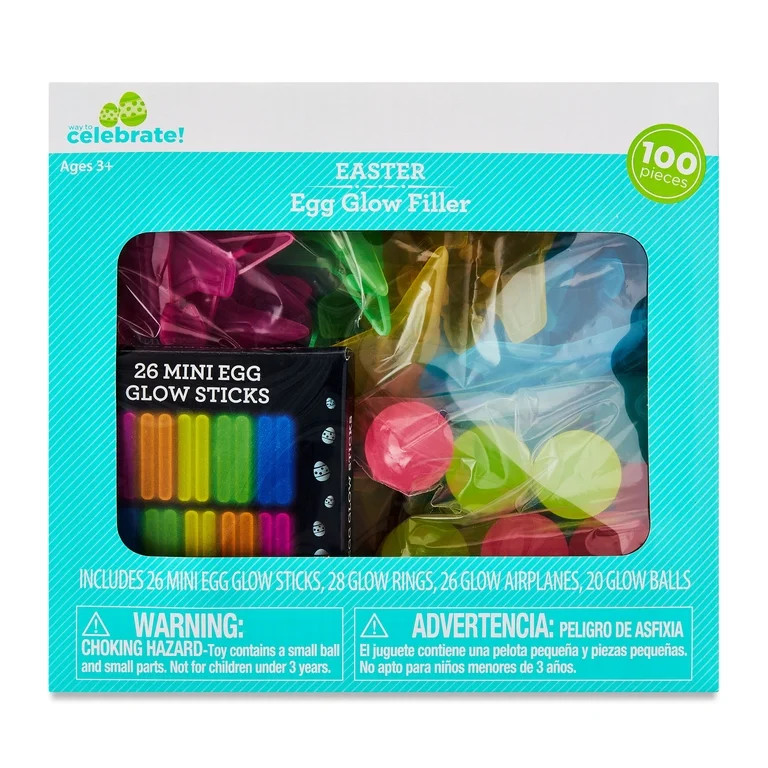 Multicolor Egg Glow Filler, 100 Pieces, Easter by Way To Celebrate | Walmart (US)
