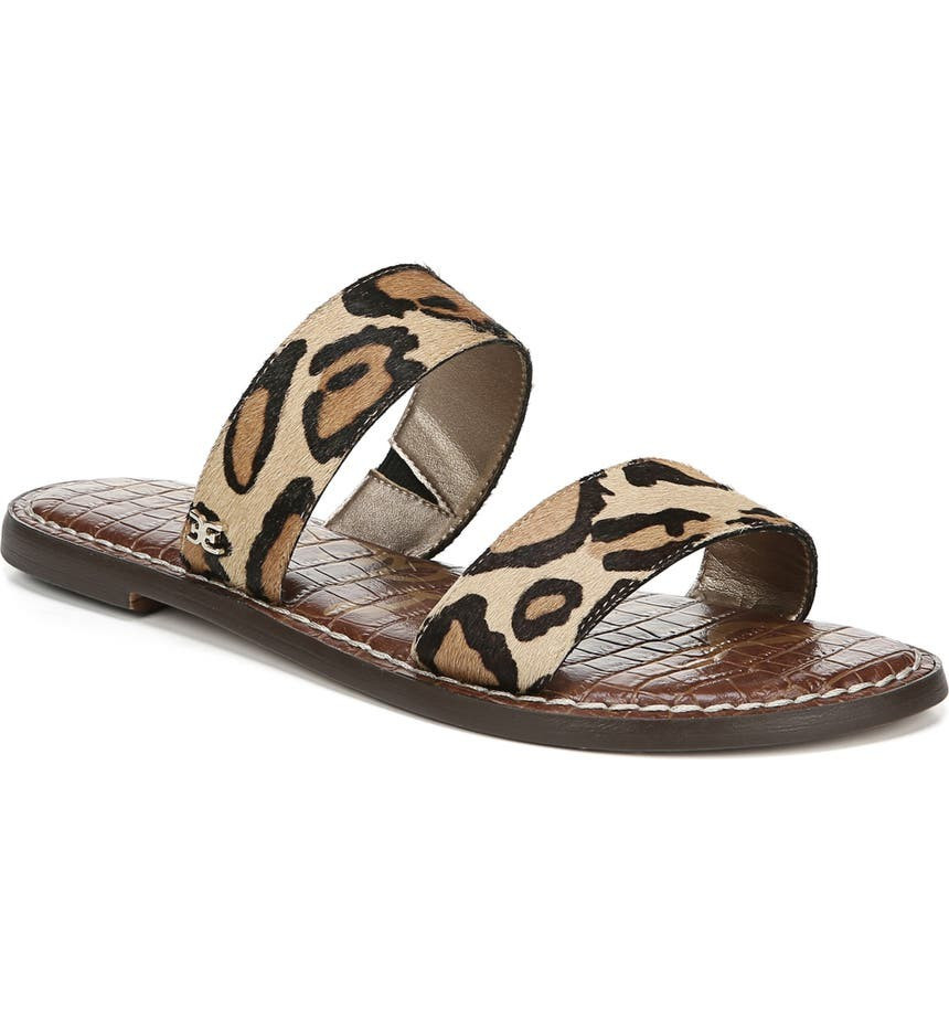 Gala Two Strap Genuine Calf Hair Slide Sandal | Nordstrom