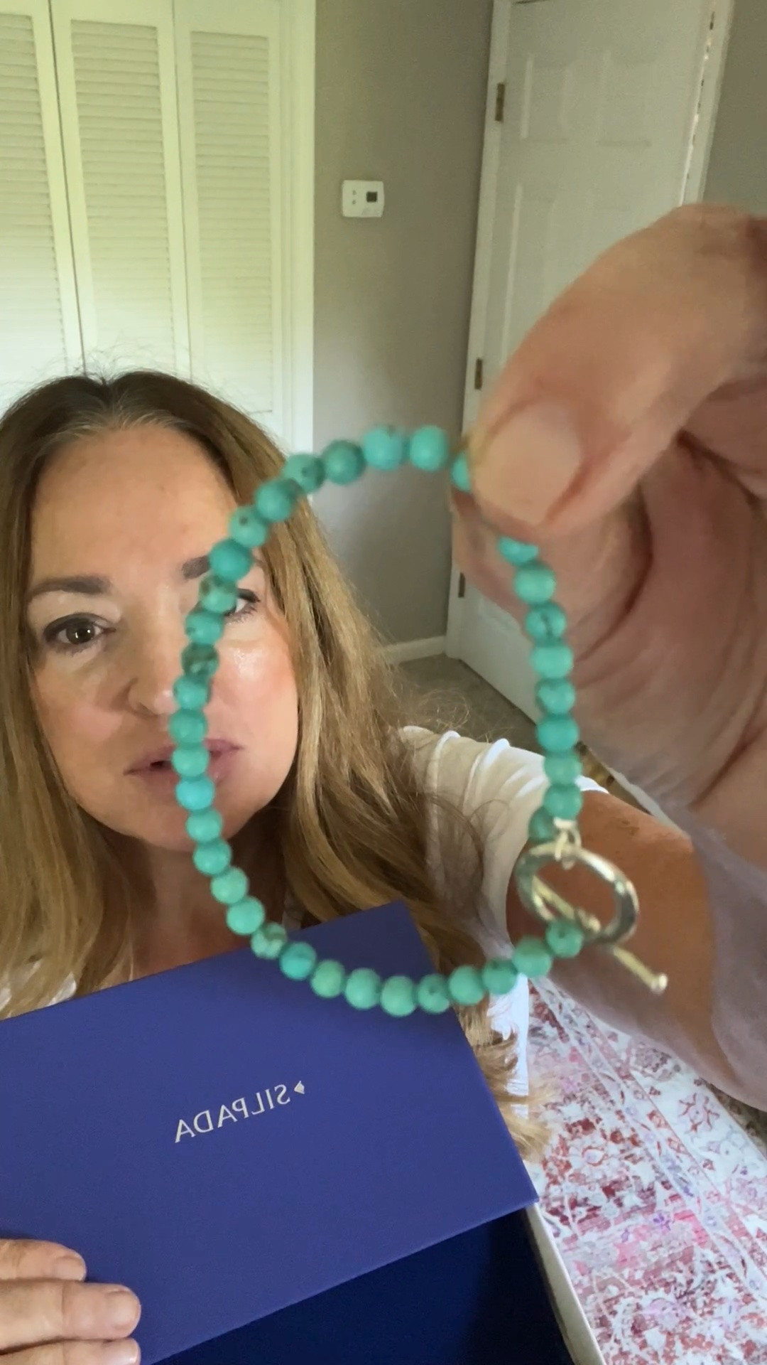 This bracelet showcases the beauty of 4mm and 6mm turquoise, featuring evenly sized beads for a streamlined appearance. The uniform shape gives the design a thoughtful and serene look. A sterling silver toggle closure adds a touch of contrast at the clasp. It is understated and versatile, seamlessly fitting into any jewelry mix. The piece comes with a “.925” sterling silver stamp as a symbol of guaranteed product quality.

#LTKgrwm #LTKSaleAlert #LTKWorkwear