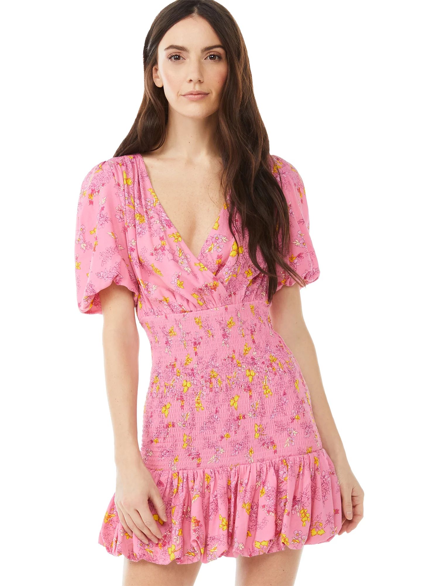 Scoop Women's Mini Dress with Puff Sleeves | Walmart (US)