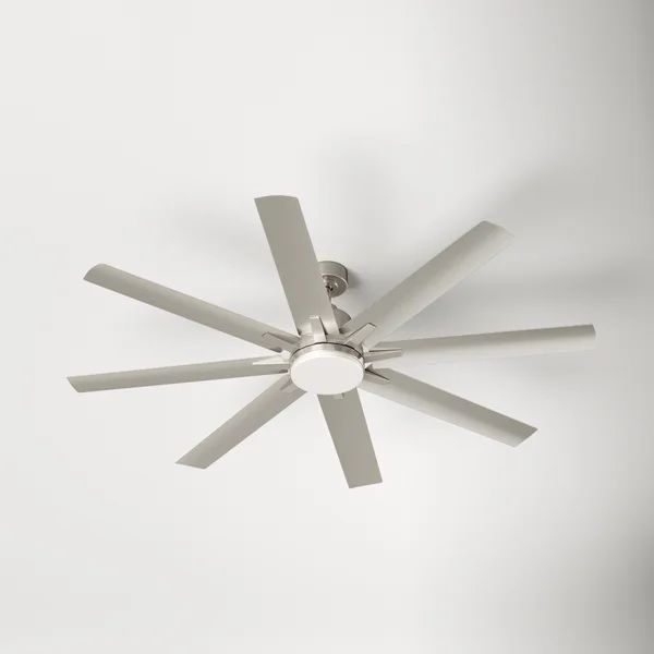 72'' Bigby 8 - Blade Outdoor LED Standard Ceiling Fan with Remote Control and Light Kit Included | Wayfair North America
