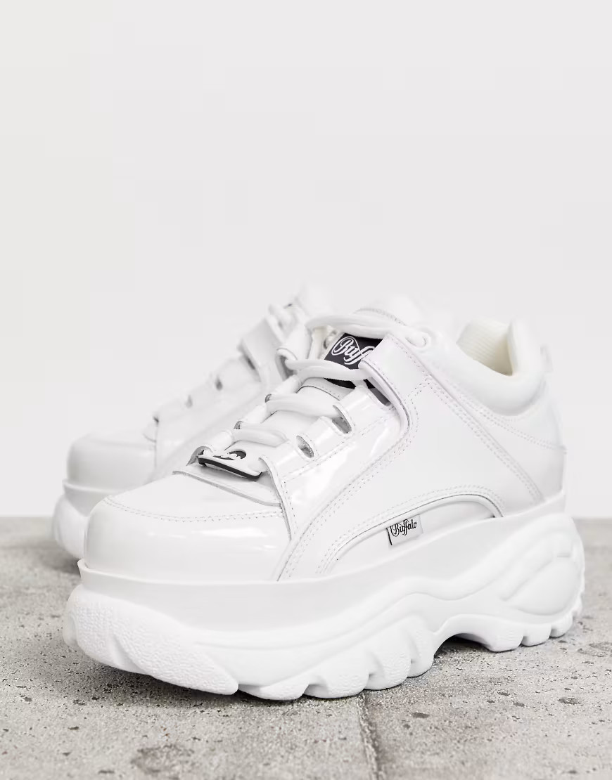 Buffalo - London classic - Lage lakleren sneakers in wit | ASOS (Global)