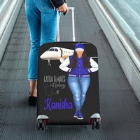 Personalized Luggage Cover, Black Girl, African American, Woman, Protector, Boss Chic | Etsy (US)