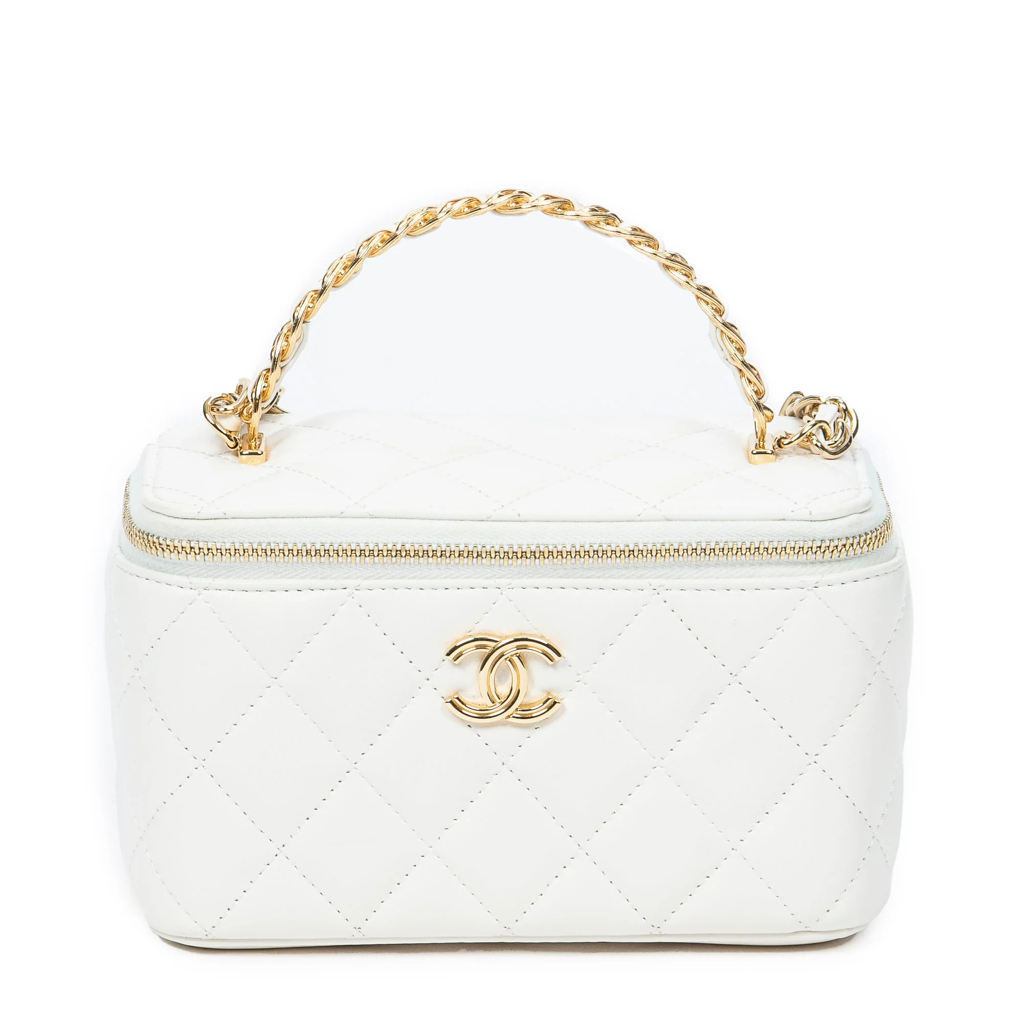 Small Top Handle Vanity Case with Chain | Shop Simon