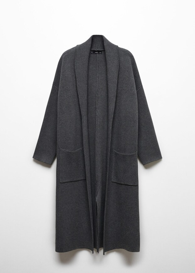 Oversized knitted coat with pockets -  Women | Mango USA | MANGO (US)