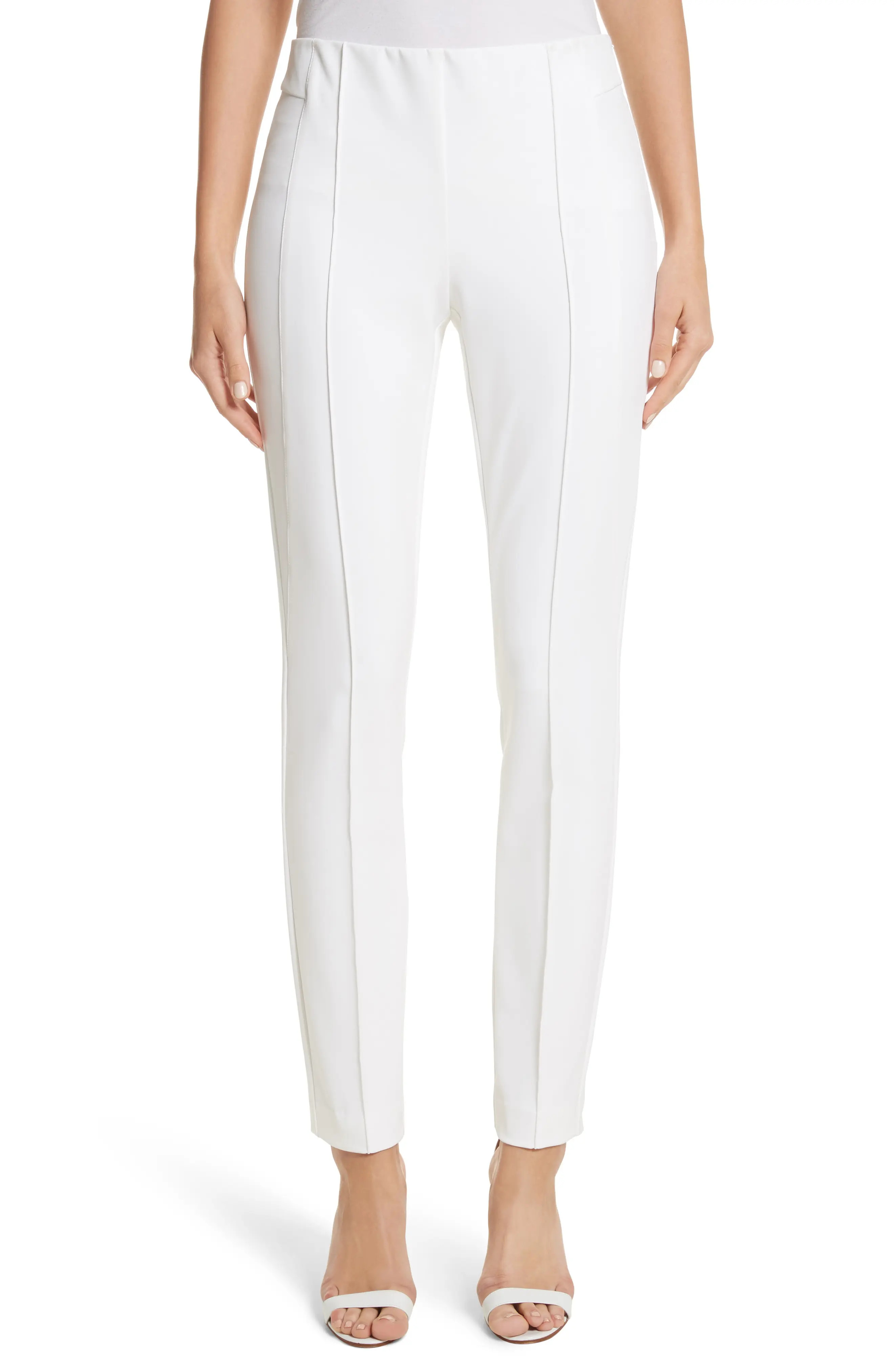 Lafayette 148 New York Gramercy Acclaimed Stretch Pants in White at Nordstrom, Size 6 | Nordstrom