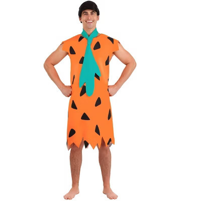 HalloweenCostumes.com Medium  Men  Adult Flintstones Fred Flintstone Costume, Black/Green/Orange | Target