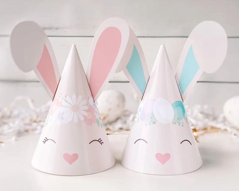 Easter Bunny Party Hats || Printable Bunny Ears || Kid's Easter Party Decor ||  Girl & Boy Bunny ... | Etsy (US)