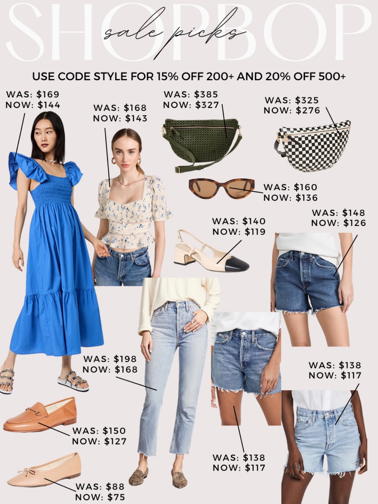 Shopbop sale picks! Use code STYLE for up to 15% off $200+ and 20% off $500+ 

Spring accessories, spring shoes, Agolde denim favorites 

#LTKSeasonal #LTKsalealert