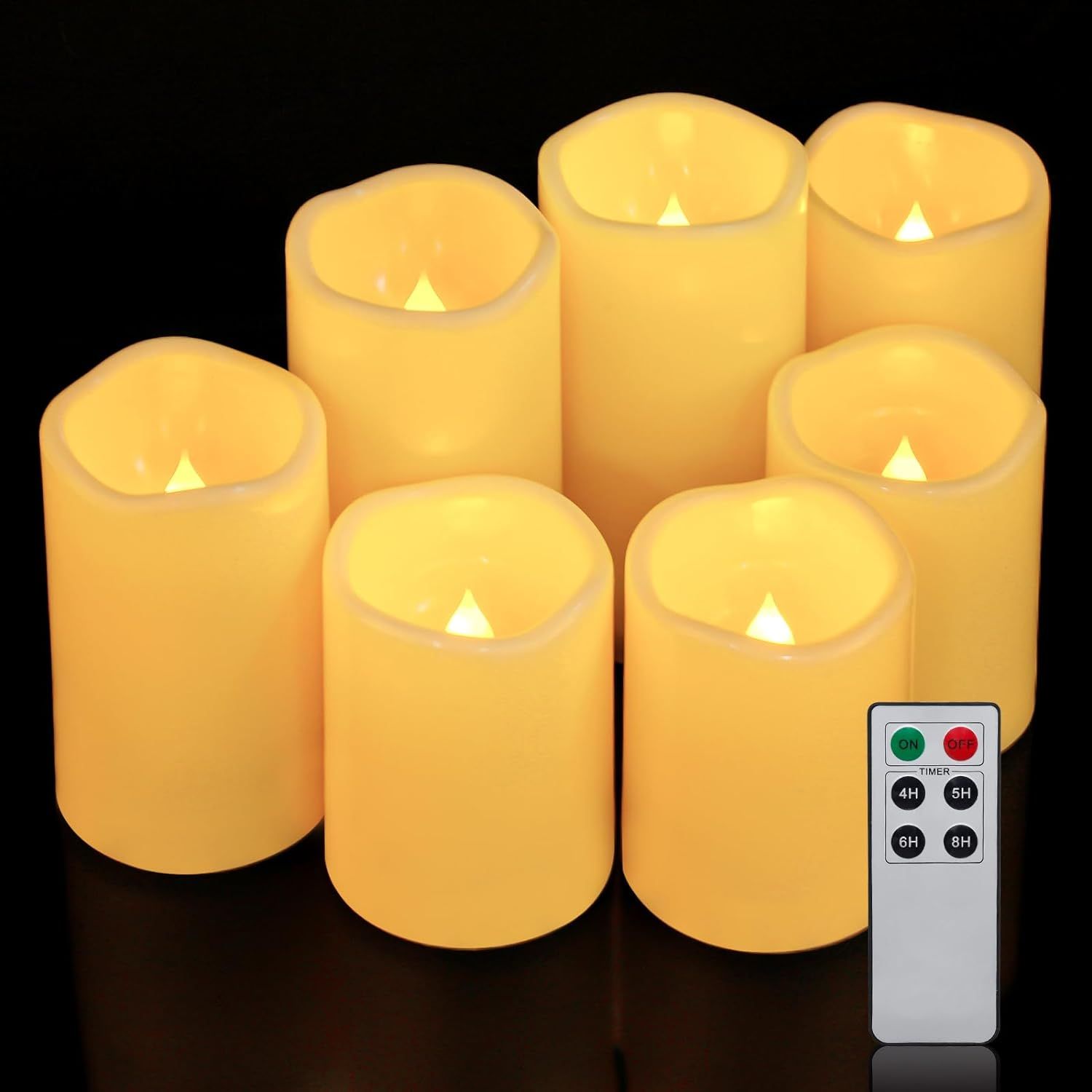 Aignis Flameless LED Candles with 6-Key Remote & Timer, Outdoor Indoor Waterproof Battery Operate... | Amazon (US)