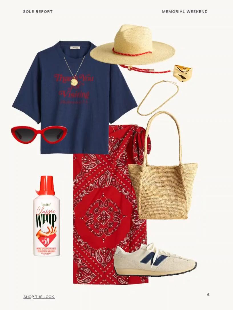 Madewell LTK Exclusive Sale Event!✨ Get 20% OFF with code LTK20 sitewide at Madewell, but only inside the LTK App until May 18th! Recreating the perfect Memorial Day Weekend outfit with this navy Madewell graphics tee, the gorgeous red bandana wrap midi skirt, and classic cream New Balance sneakers. Finished with a straw hat and woven tote to match and picked some NB for a cute sneaker and skirt look. :) Code LTK20! #madewell #memorialdayoutfit #summerbasics #4thofjulyoutfit #weekendstyle

#LTKxMadewell #LTKootd #LTKSeasonal