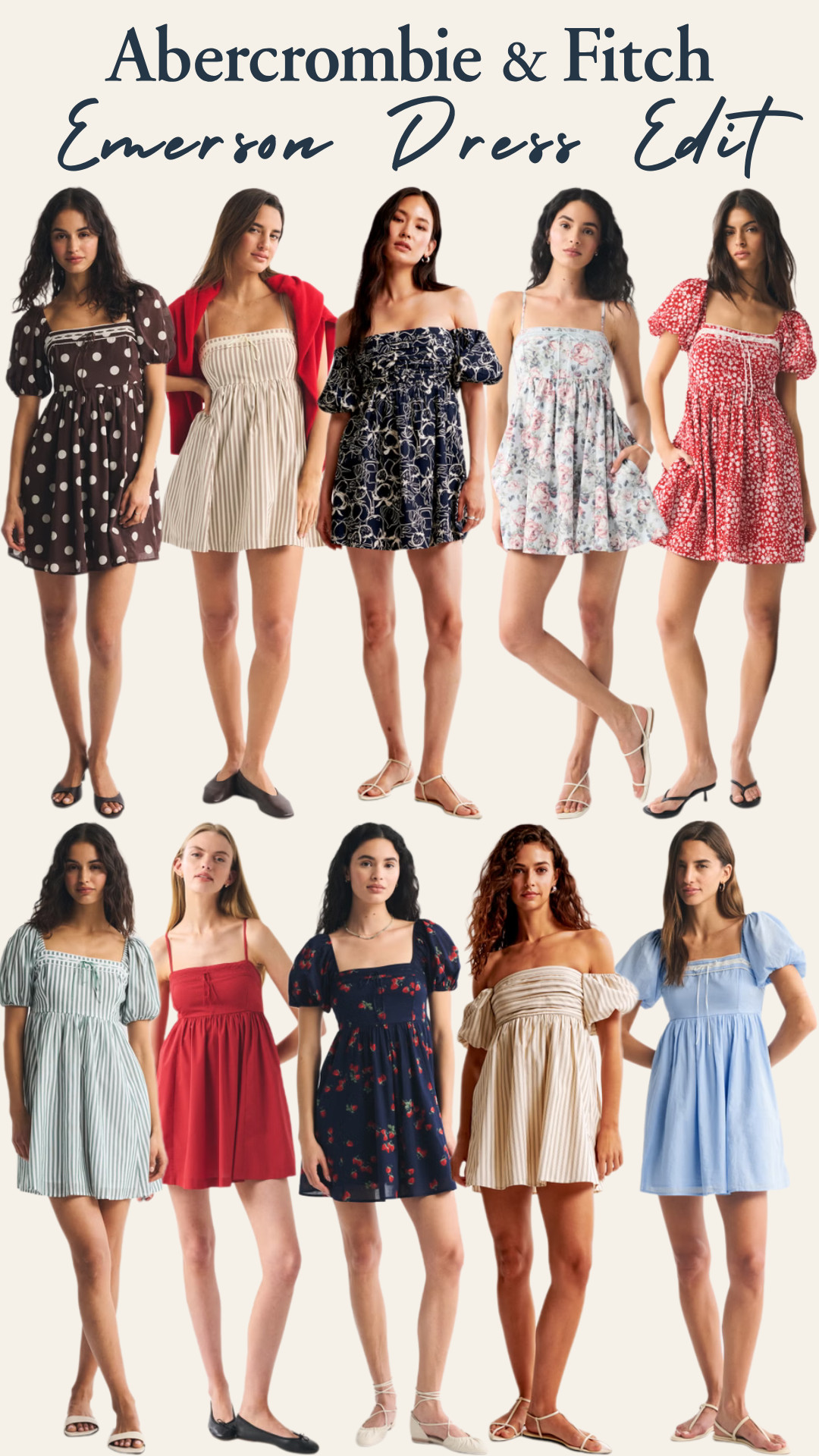 @abercrombie & Fitch | Emerson Dress Edit | Easy Throw-On Dresses That Actually Flatter ☀️

If you’ve been trying to find a dress that’s cute, effortless, and actually fits right… this is it.

I’ve seen so many dresses like this — and not all of them are worth it. These are.

This is the kind of dress you throw on and instantly look put together with almost no effort.

If you struggle with:
• dresses that don’t flatter your waist
• fits that feel awkward or shapeless
• pieces that look cute but aren’t wearable
• not knowing what to wear on casual days
• wanting something easy but still styled

…this is your go-to.

Why these actually hit:
• smocked/stretch bodice = flattering + comfortable
• flowy skirts = easy, feminine silhouette
• mini length = cute, effortless, not overdone
• lightweight fabric = breathable for warm weather
• straps + sleeve options = different looks for different vibes
• easy throw-on fit = no overthinking required

Perfect for:
• everyday outfits & casual days
• brunch, coffee runs & errands
• vacations & travel ✈️
• beach towns & summer days
• date nights & dinners
• photoshoots & content days

This is one of those dresses you keep grabbing without thinking.

It just works every time.

I’d grab at least one neutral and one print — you’ll get so much wear out of them.

Minimal effort, still looks styled.

↓ Everything is linked!

#LTKSaleAlert #LTKActive #LTKTravel