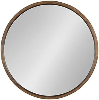 Amazon.com: Kate and Laurel Hutton Round Decorative Wood Frame Wall Mirror, 30 Inch Diameter, Nat... | Amazon (US)