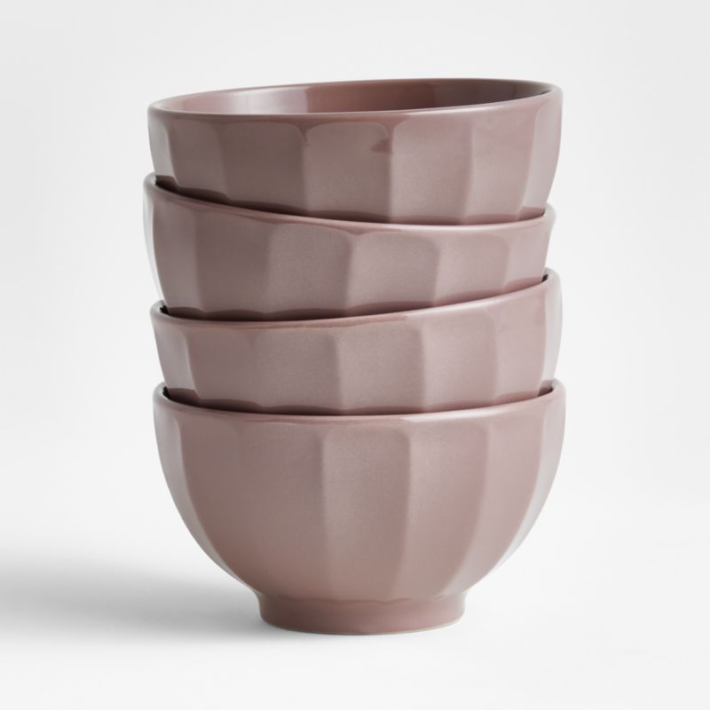 Cafe Desert Pink Cereal Bowls, Set of 4 + Reviews | Crate & Barrel | Crate & Barrel