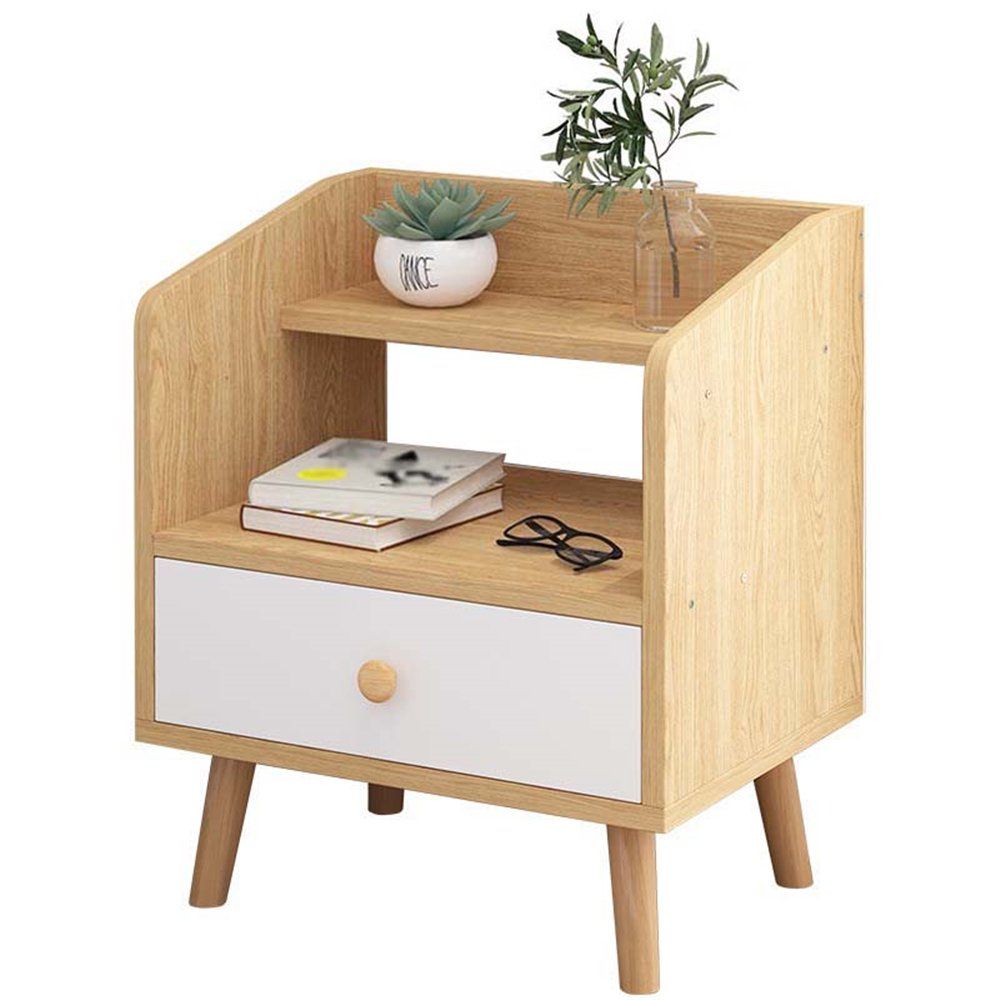 Wood Modern End Table Nightstand with 2 Drawer Open Storage for Bedroom Living Room Kids Room Hal... | Walmart (US)