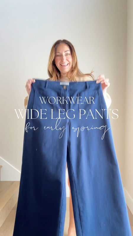 Spring workwear - styling wide leg pants 

I’m wearing a 14 but have a bit of room in the waist, large in all tops and blazers 

#LTKworkwear #LTKSeasonal #LTKVideo