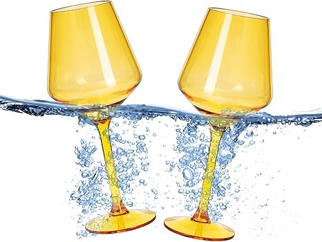 The Wine Savant Acrylic Colored Wine Glasses | 2 Set | Shatterproof Tritan Drinkware, Unbreakable... | Amazon (US)