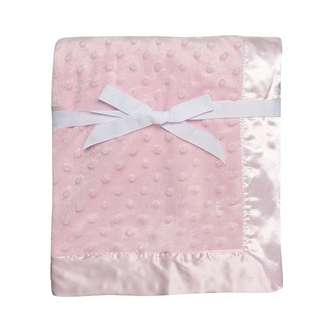 Baby Starters Textured Dot Blanket with Satin Trim, Pink 30" x 40" | Amazon (US)