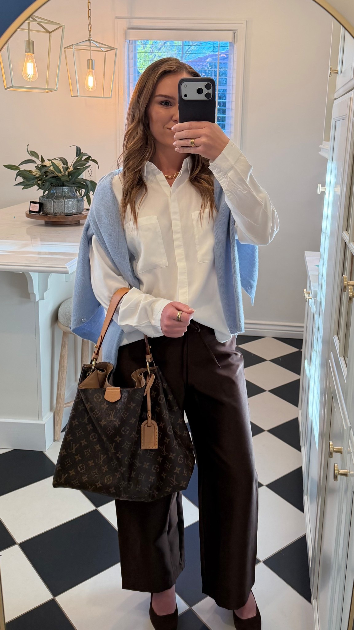 Light blue layers for work 💙 polished, classic, and easy to repeat. Styled a Reformation cardigan over a crisp button up with Reformation trousers, chocolate brown Stuart Weitzman heels, and a Louis Vuitton tote for a timeless office look that still feels effortless. Perfect for meetings, office days, and everyday workwear.

#ootd #workoutfit #officeoutfit #workwearstyle #businesscasual #corporatestyle #classicstyle #timelessstyle #reformation #stuartweitzman #louisvuitton #neutralstyle #springworkwear #fallworkwear #polishedstyle #professionalstyle #everydaystyle #outfitinspo #ltkstyle #ltkfinds #ltkwear #womeninbusiness #lawyerstyle #blueandbrown

#LTKootd #LTKWorkwear #LTKPetite