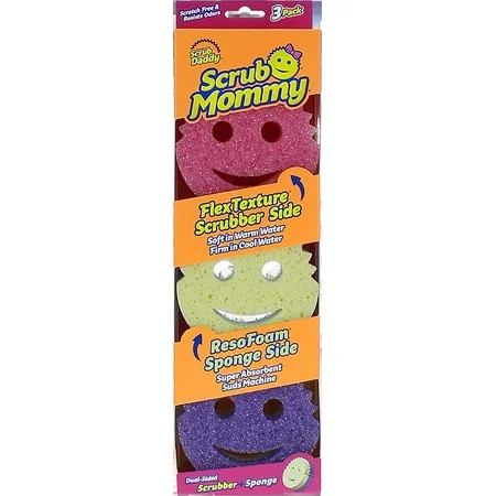 Scrub Daddy Scrub Mommy Dual-Sided Scrubber and Sponge - Scratch Free & Resists Odors - 3 Count 1 ea | Walmart (US)