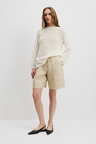 Organically Grown Linen Yarn Dyed Short | Country Road