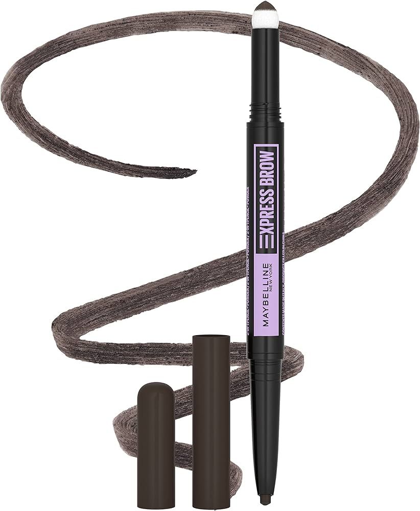 Maybelline Express Brow 2-In-1 Pencil and Powder Eyebrow Makeup, Black Brown, 1 Count | Amazon (US)