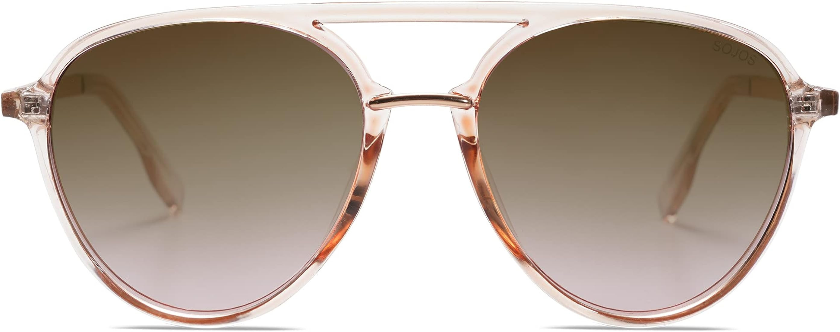 SOJOS Retro Aviator Polarized Sunglasses for Women Men Double Bridge Ladies Shades | Amazon (US)