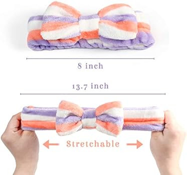 Makeup Headbands, 8PCS Headband for Washing Face Spa Headband Fluffy Headband Bow Hair Band Headb... | Amazon (US)