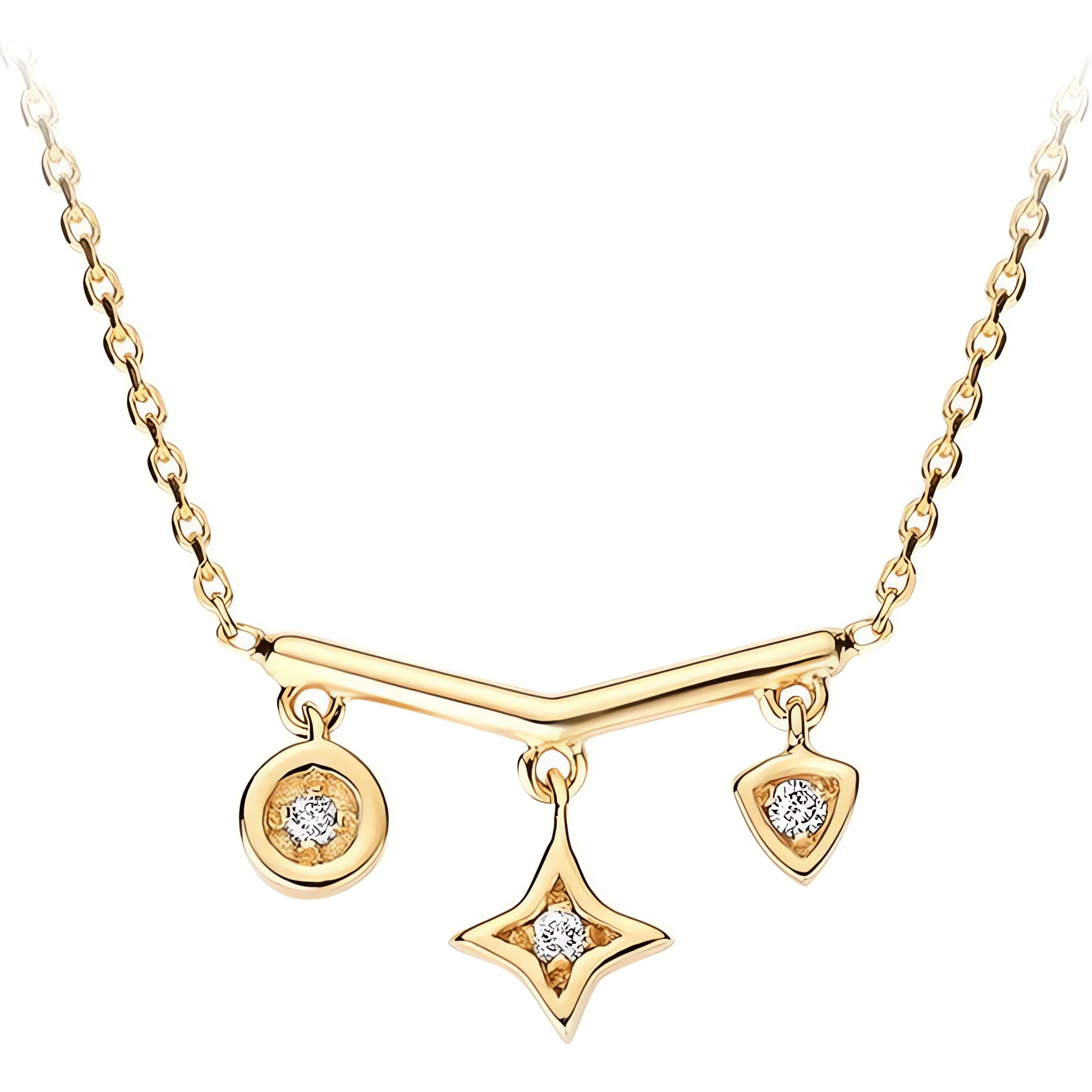 Mixed Shape Diamond Dangle Necklace | Ritani