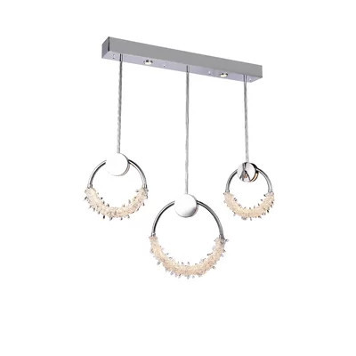 3-Light Gold LED Chandelier with Crystal Accents | Wayfair North America