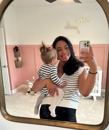 Mommy daughter matching outfits with our stripes. This top is so cute, loving a good sweater vest for the summer 

#LTKStyleTip #LTKBump #LTKBaby