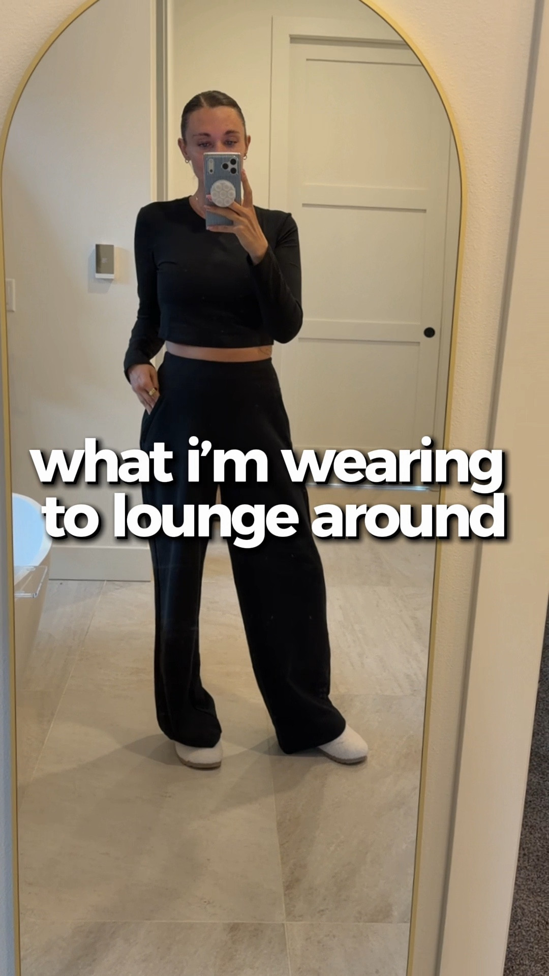 comfy cozy on a gloomy day 🥰

 top- medium
pants- small 

alo, two piece set, all black, easy throw on, style, loungewear

#LTKmomlife #LTKActive #LTKootd
