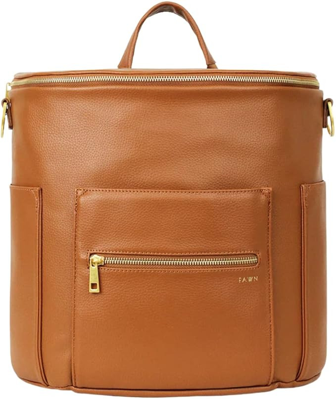 FAWN DESIGN Diaper Bag Bundle - Vegan Leather Diaper Bag/Backpack (Includes Changing Mat, Bottle ... | Amazon (US)