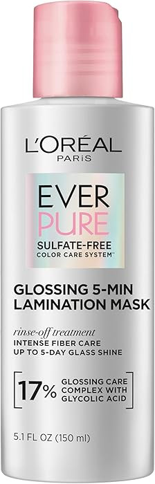L'Oreal Paris Glossing Lamination Hair Mask with Glycolic Acid, Hair Treatment for Lasting Shine ... | Amazon (US)