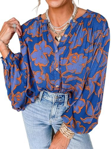 PRETTYGARDEN Womens Floral Button Down Boho Tops | Amazon (US)