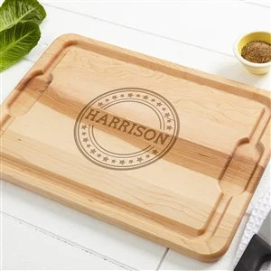 Patriotic Plaid Personalized Maple Cutting Board - 12x17 | Personalization Mall