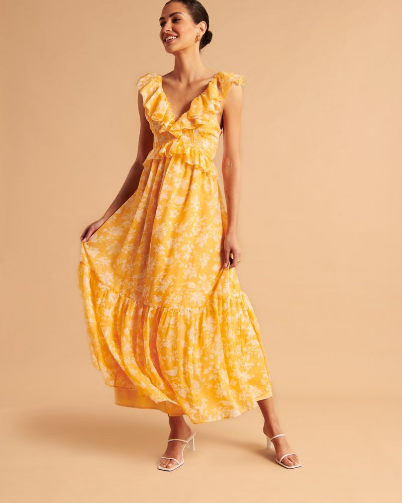 Women's Drama Ruffle Maxi Dress | Women's Dresses & Jumpsuits | Abercrombie.com | Abercrombie & Fitch (US)