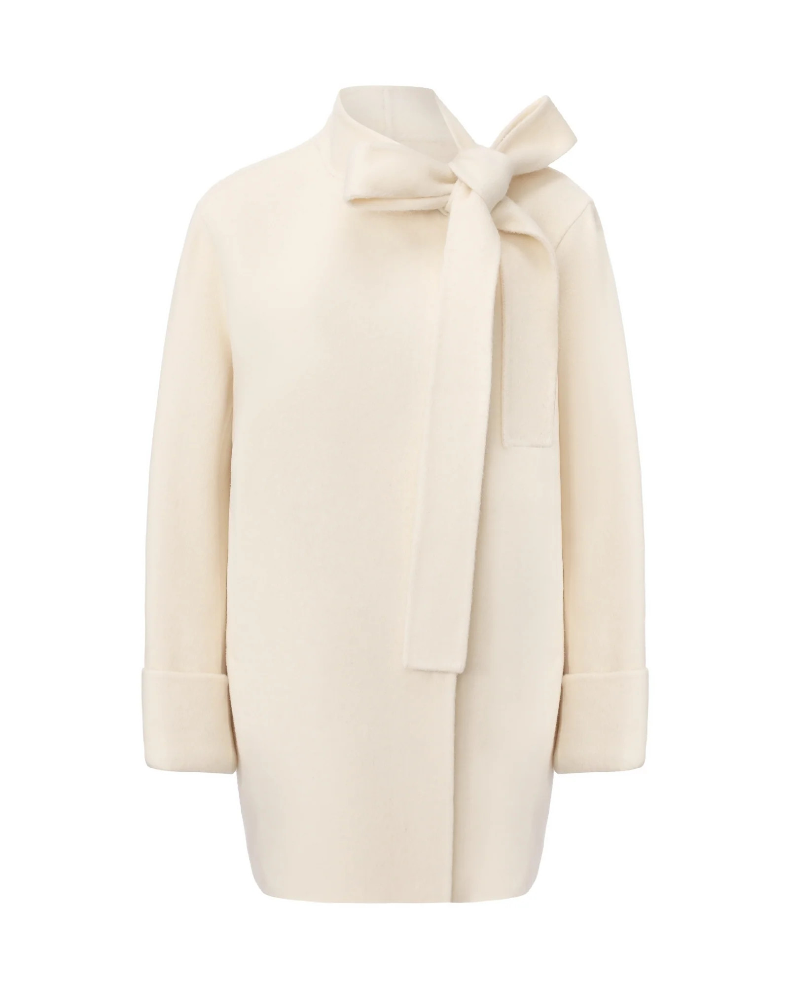 Juliette Cocoon Coat (White) | Luxury Short Coat | Feminine Outerwear | Nana Jacqueline